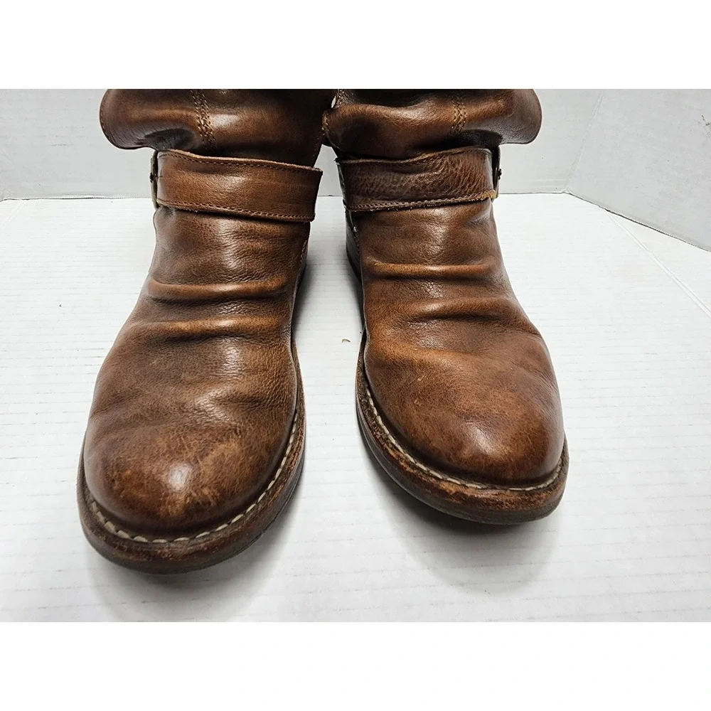 Fiorentini + Baker Tall Brown Eternity 7040 Moto Leather Biker Boots Size 6